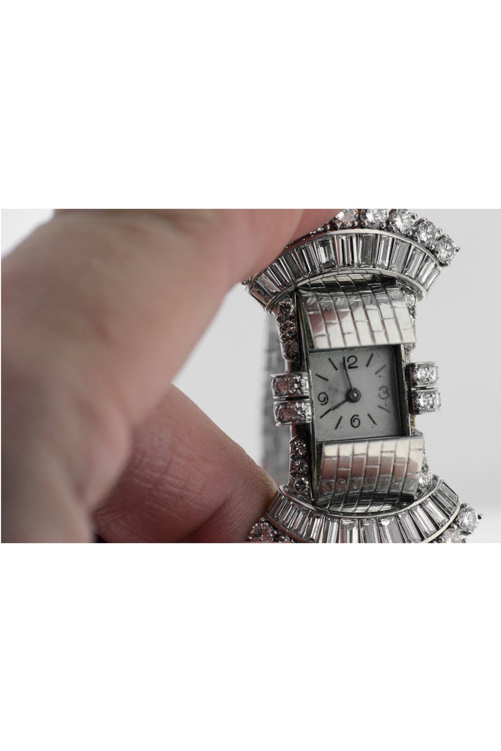 Hamilton Perry Lady's Platinum Diamond Watch For Sale 2