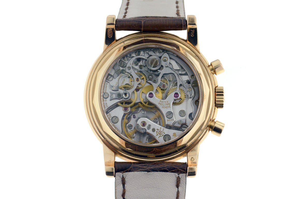 Men's Patek Philippe Rose Gold Perpetual Calendar Chronograph Wristwatch Ref 3970ER For Sale