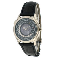 Patek Philippe White Gold 175th Anniversary World Time Moon Wristwatch Ref 5575G