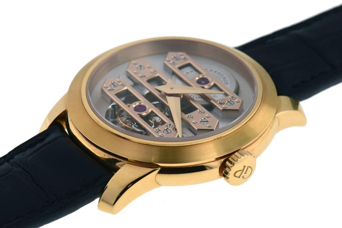 Girard Perregaux Rose Gold Triple Bridge Tourbillon Wristwatch  For Sale 1