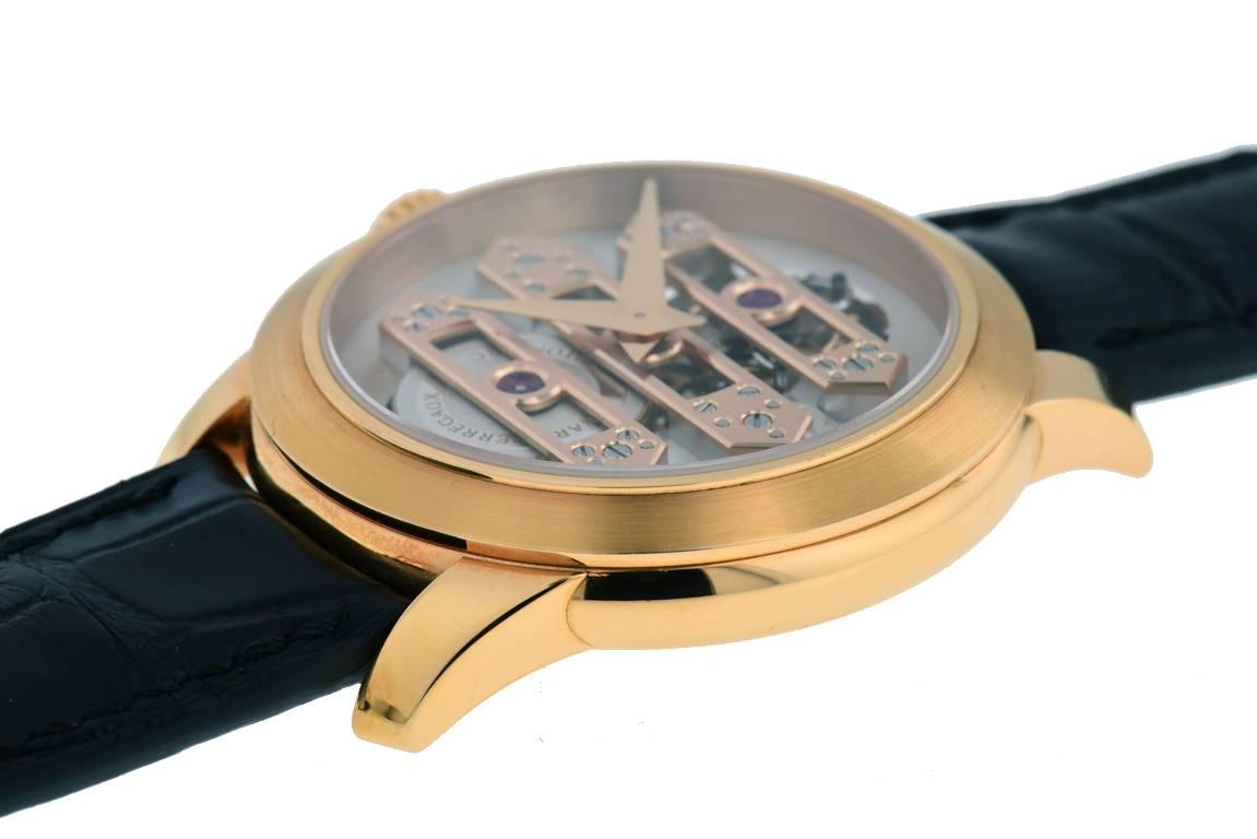 Men's Girard Perregaux Rose Gold Triple Bridge Tourbillon Wristwatch  For Sale