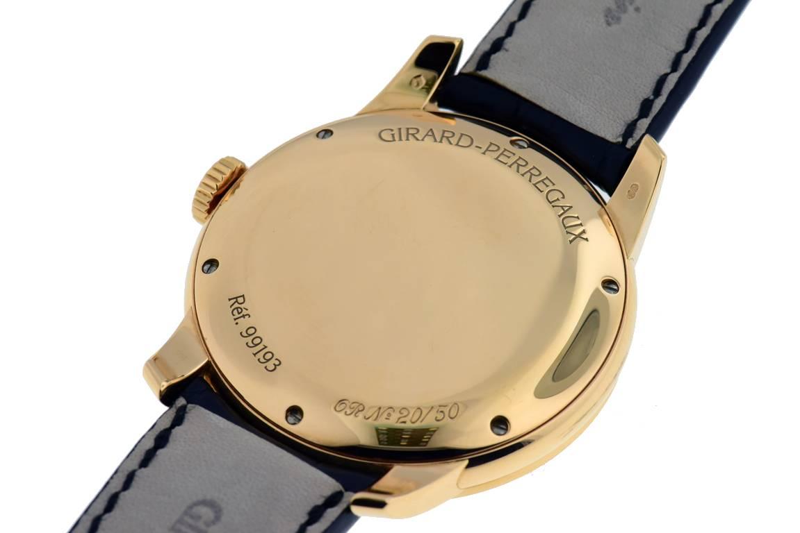 Girard Perregaux Rose Gold Triple Bridge Tourbillon Wristwatch  In Excellent Condition For Sale In Hartsdale, NY