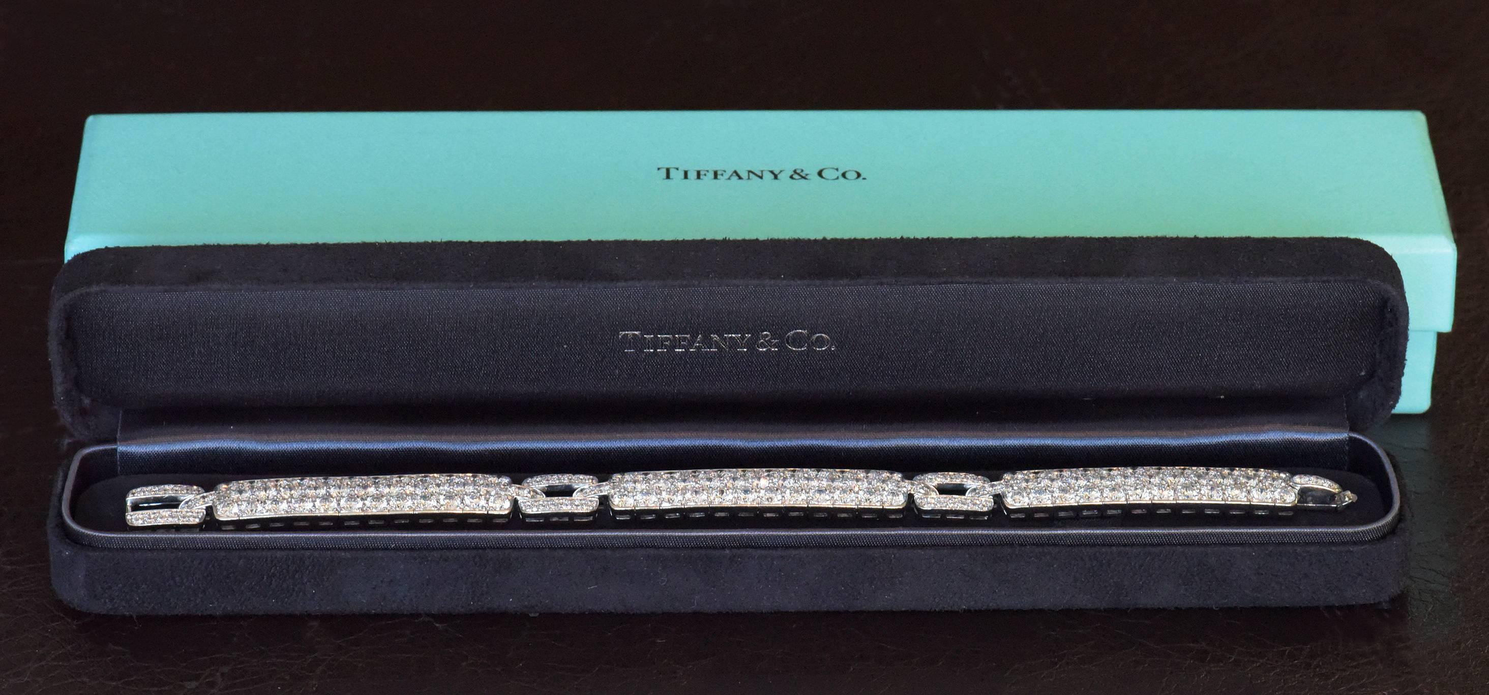Tiffany & Co. Diamond Platinum Bracelet In Excellent Condition In Hartsdale, NY