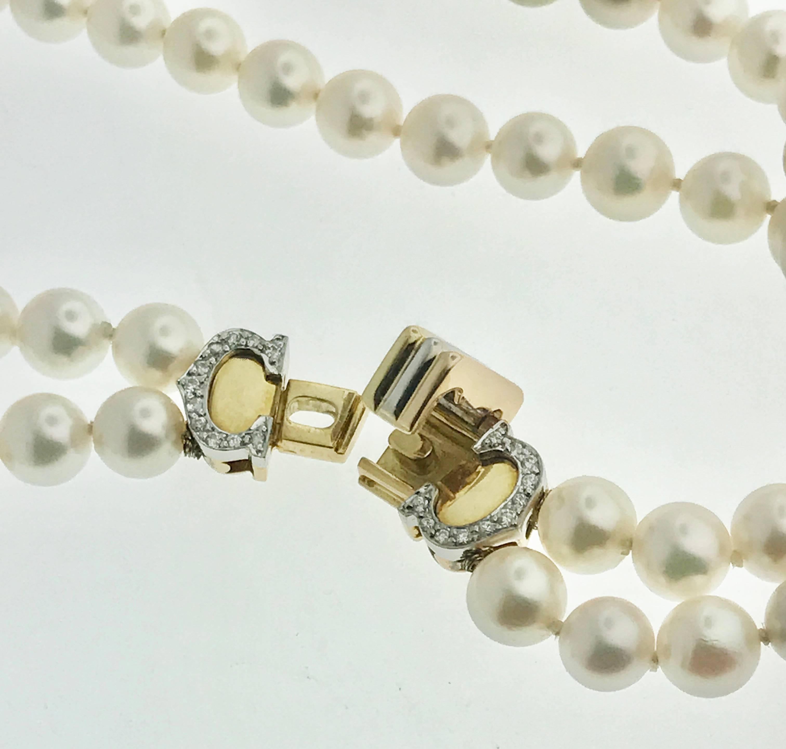 1980's Cartier Double 'C' Cultured Pearl Necklace For Sale at 1stDibs ...