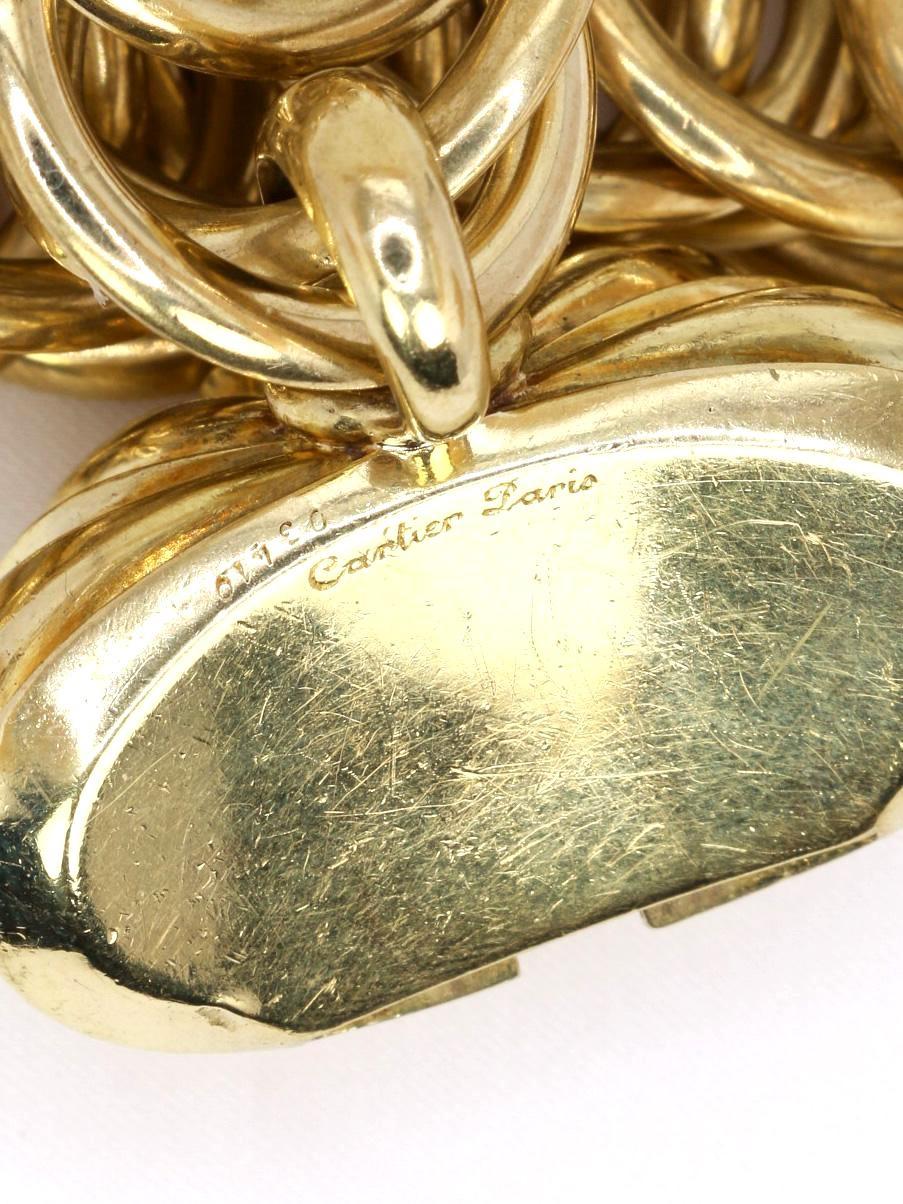 CARTIER Bracelet en or jaune à maillons en forme de coquillage Pour femmes en vente
