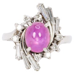4.31 ct Star ruby and diamond cluster ring