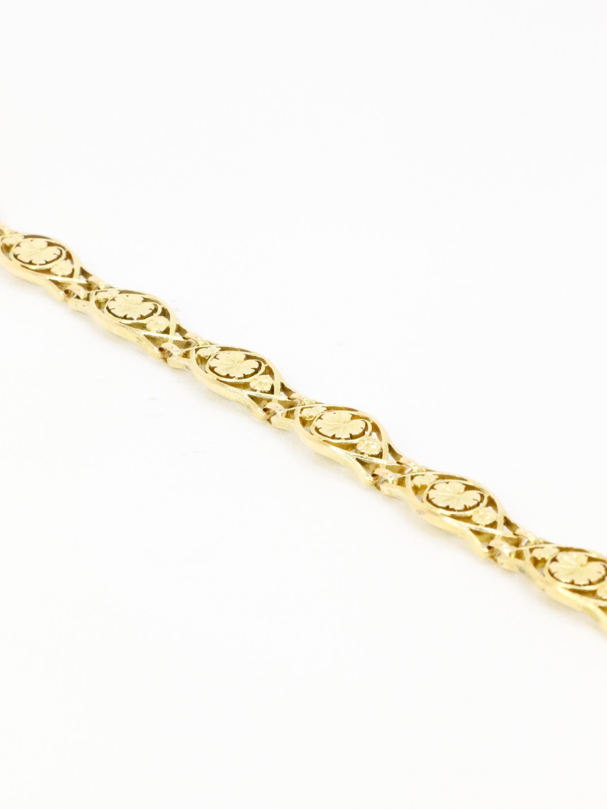 Bracelet Art Nouveau en or jaune Pour femmes en vente