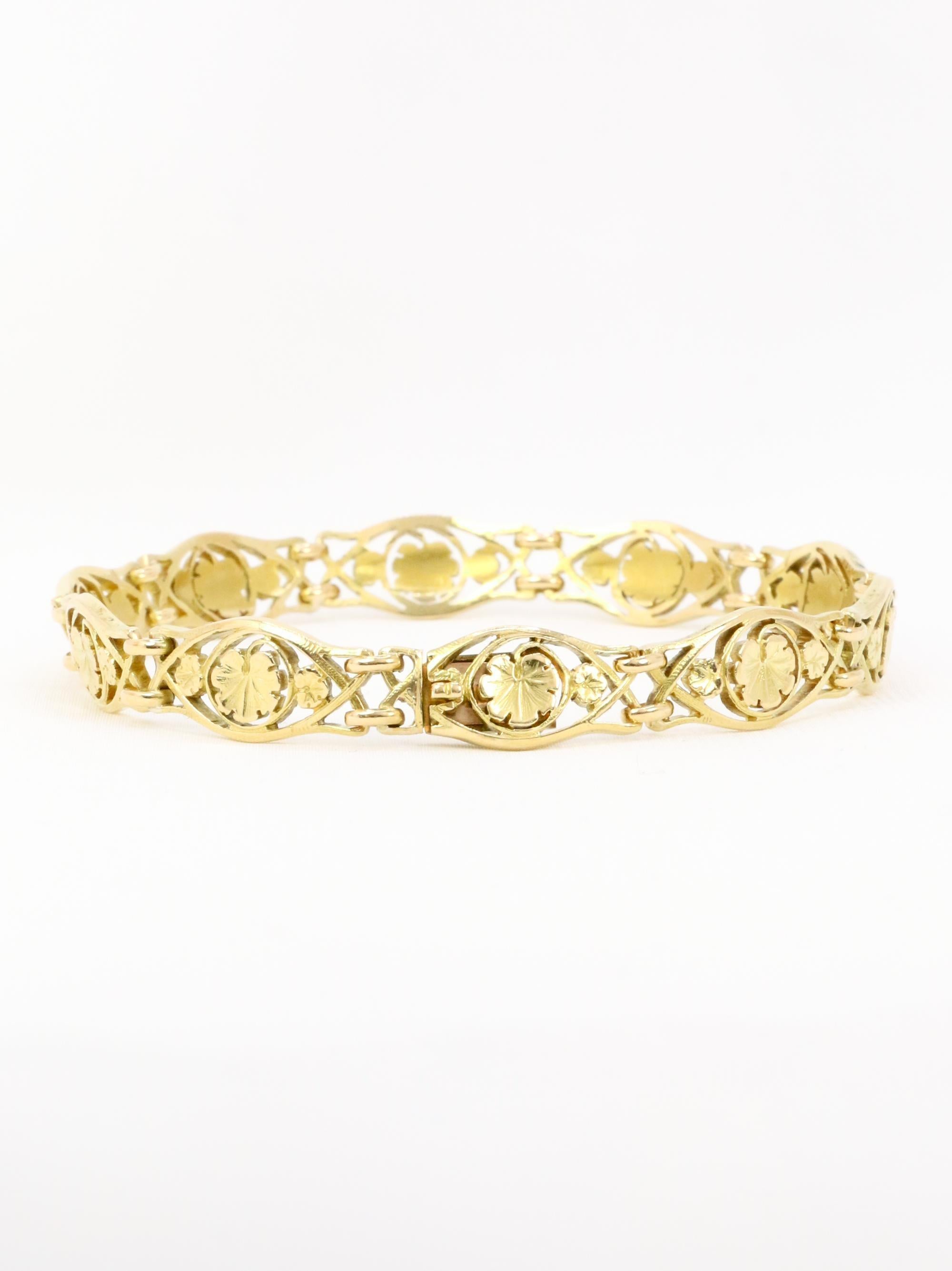 Bracelet Art Nouveau en or jaune Bon état - En vente à PARIS, FR