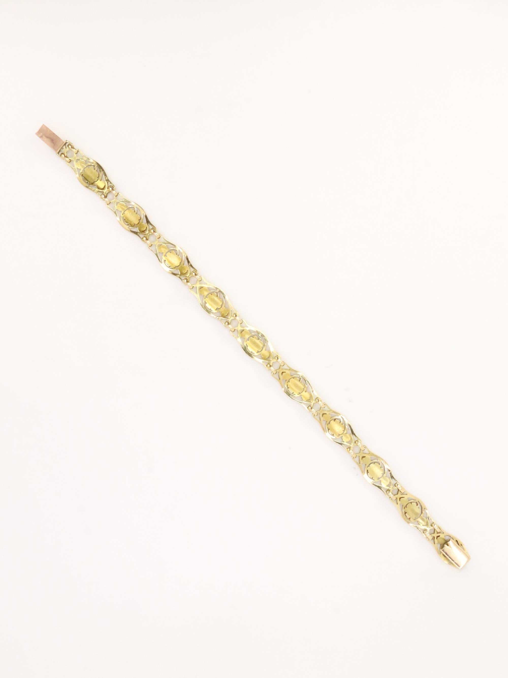 Bracelet Art Nouveau en or jaune en vente 5