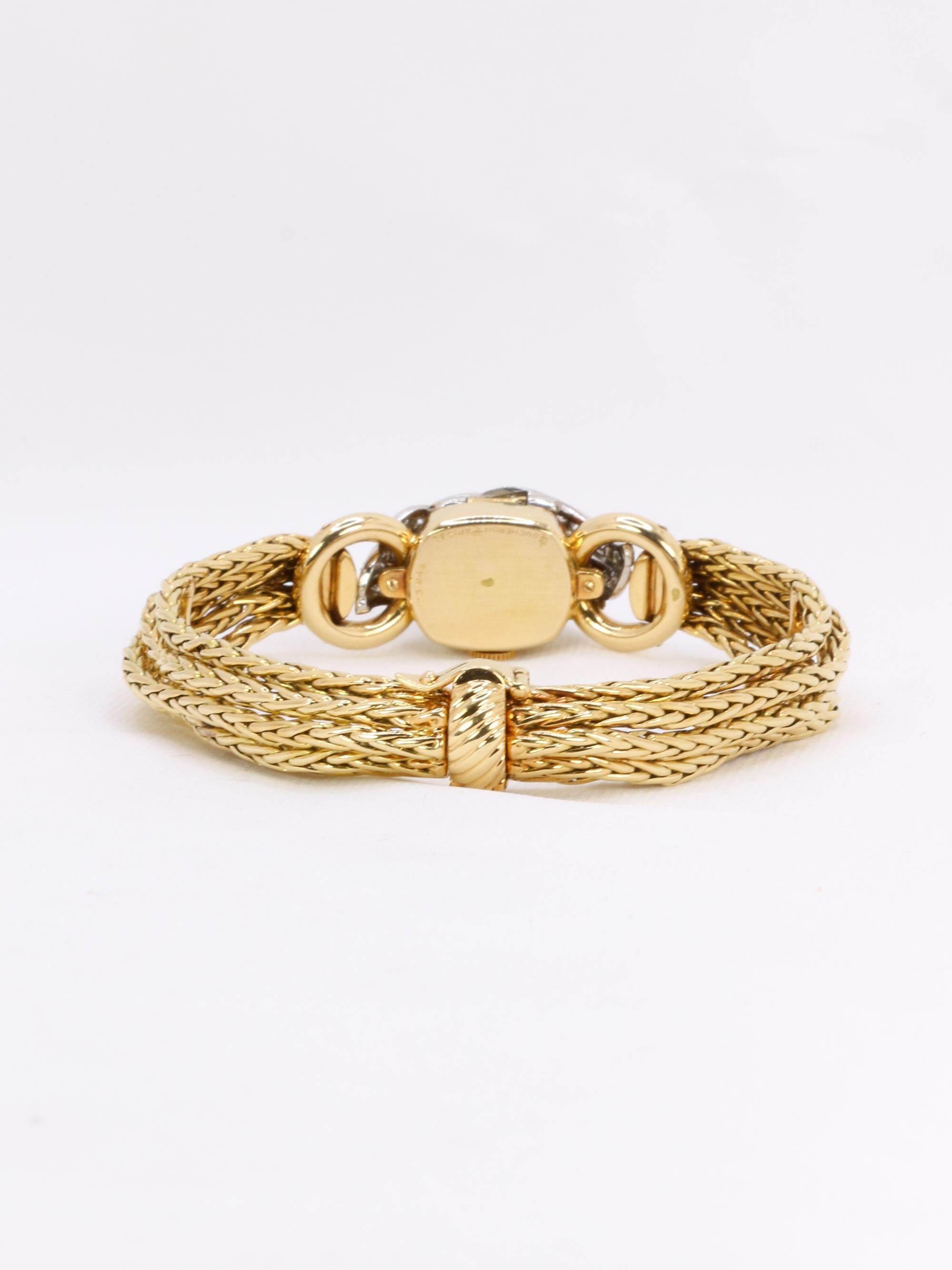 Montre secrète vintage en or jaune et diamants de Boucheron en vente 1