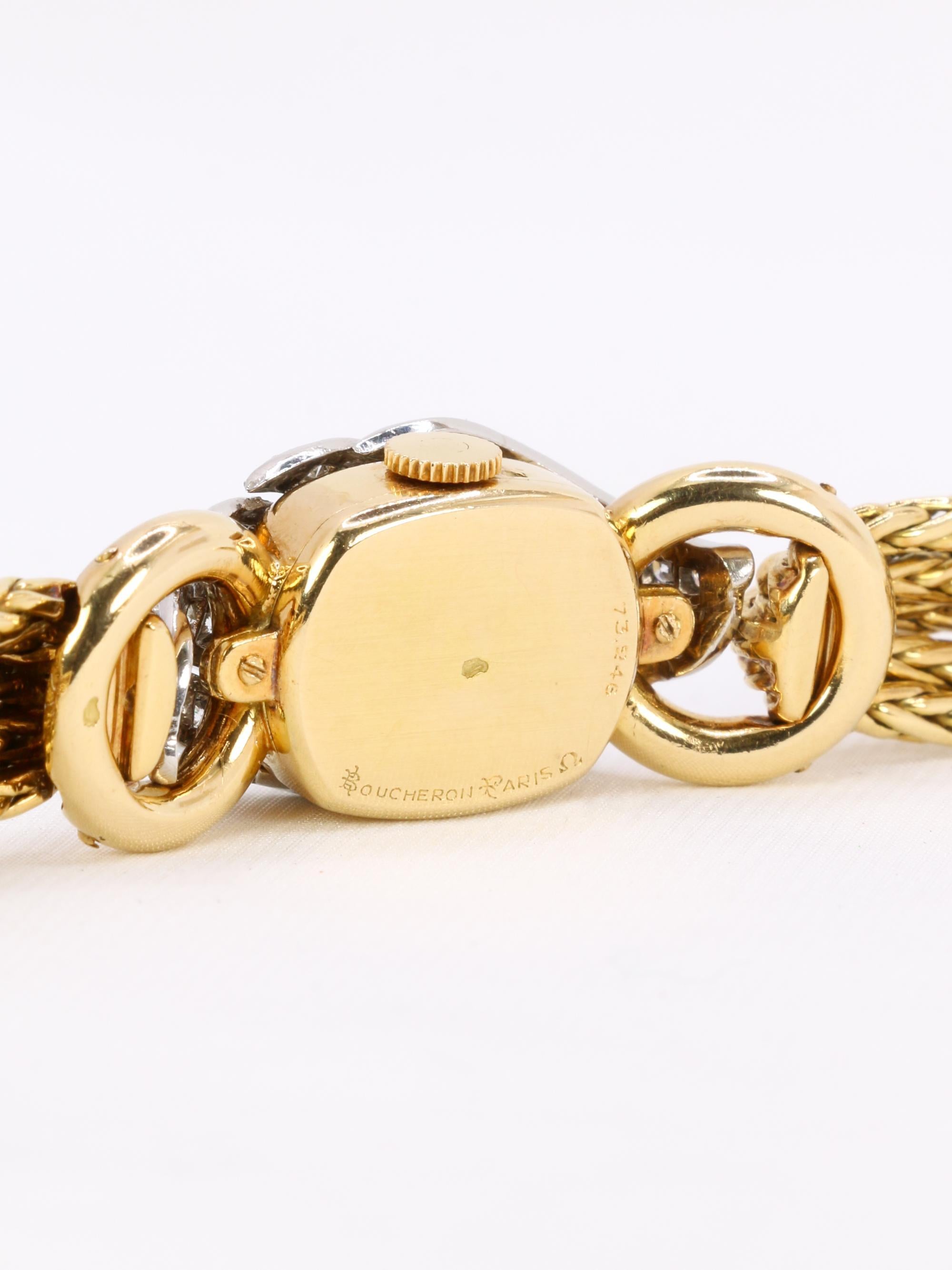 Montre secrète vintage en or jaune et diamants de Boucheron en vente 7