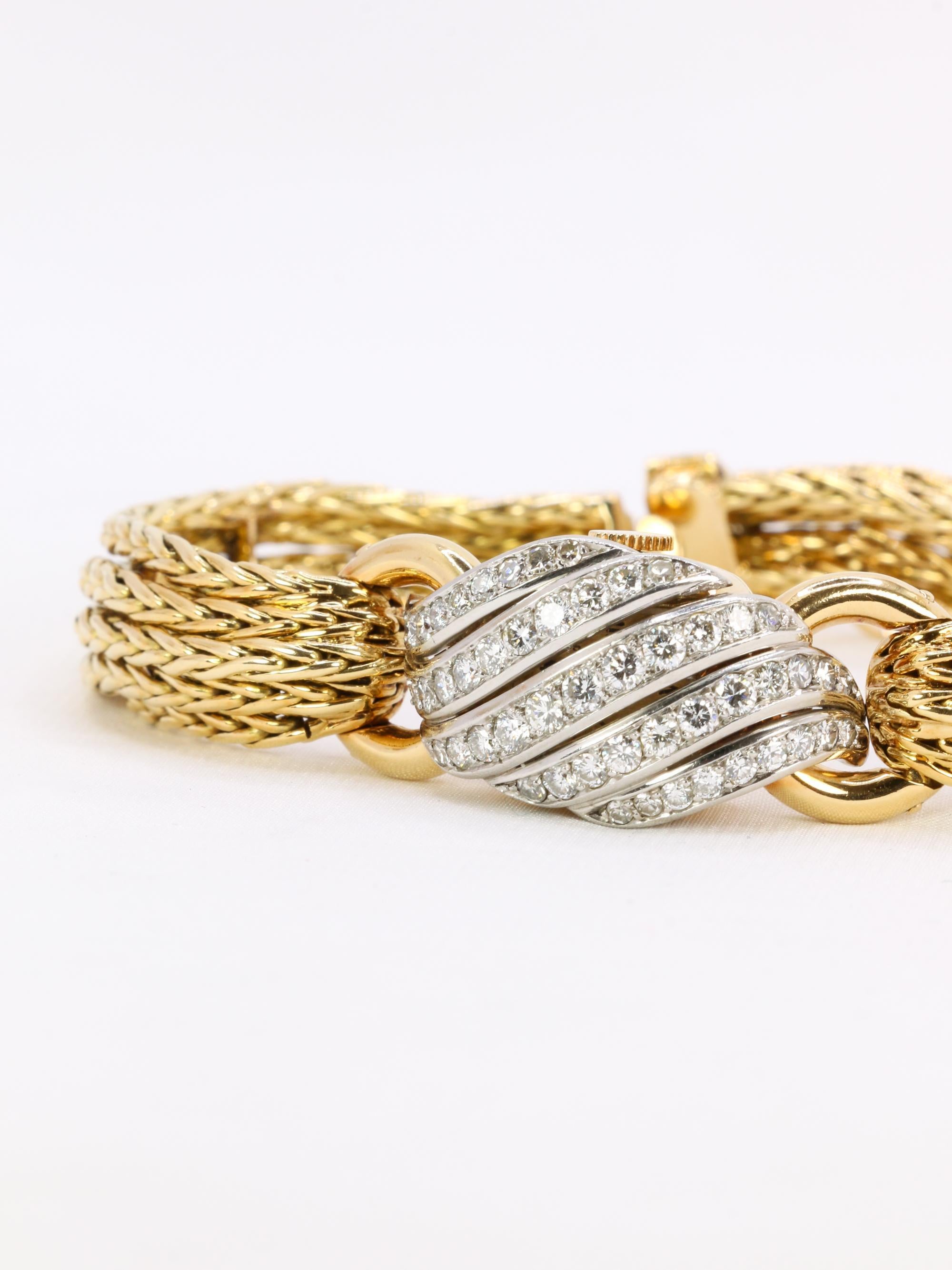 Montre secrète vintage en or jaune et diamants de Boucheron en vente 8