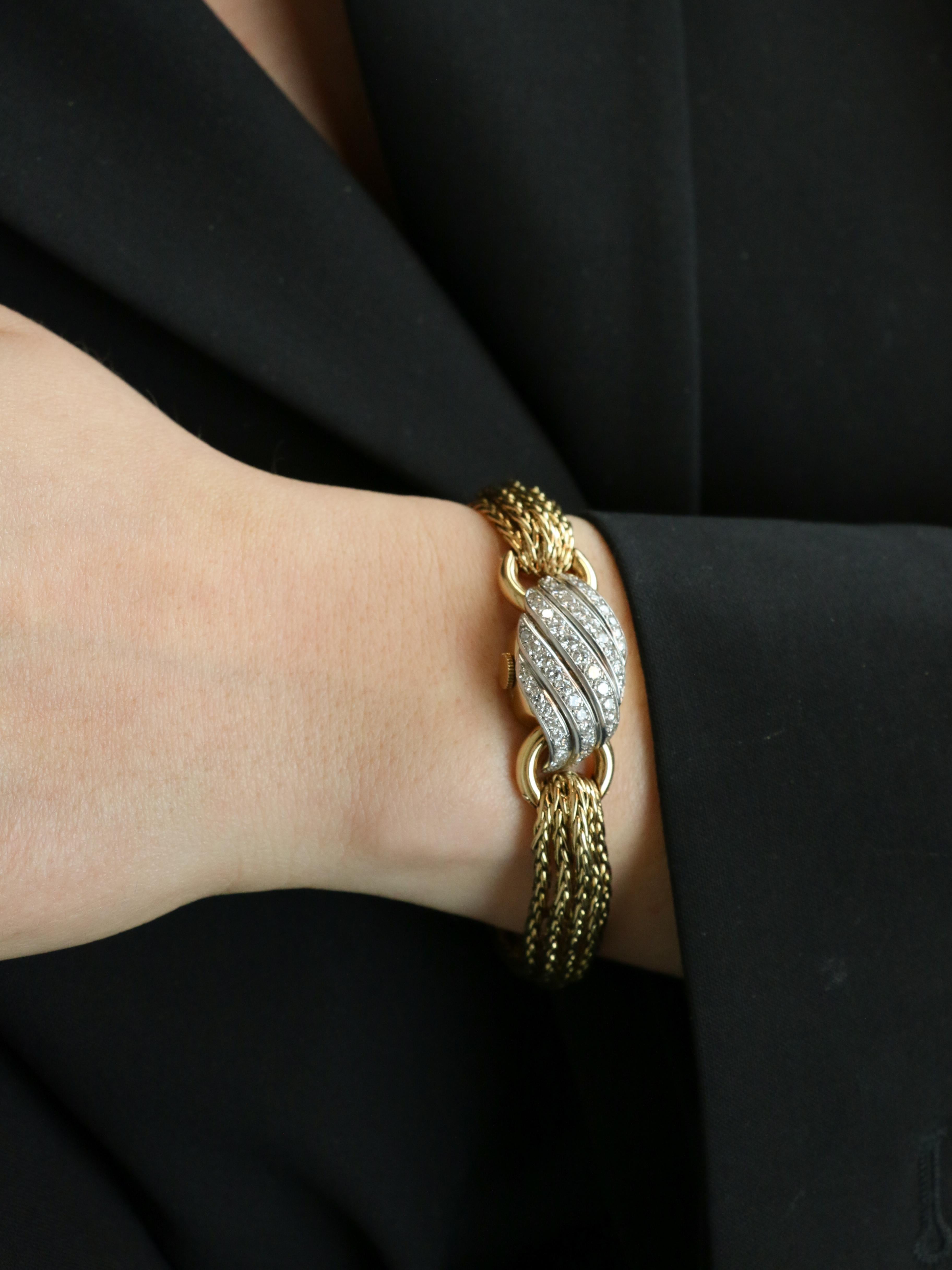 Montre secrète vintage en or jaune et diamants de Boucheron en vente 13
