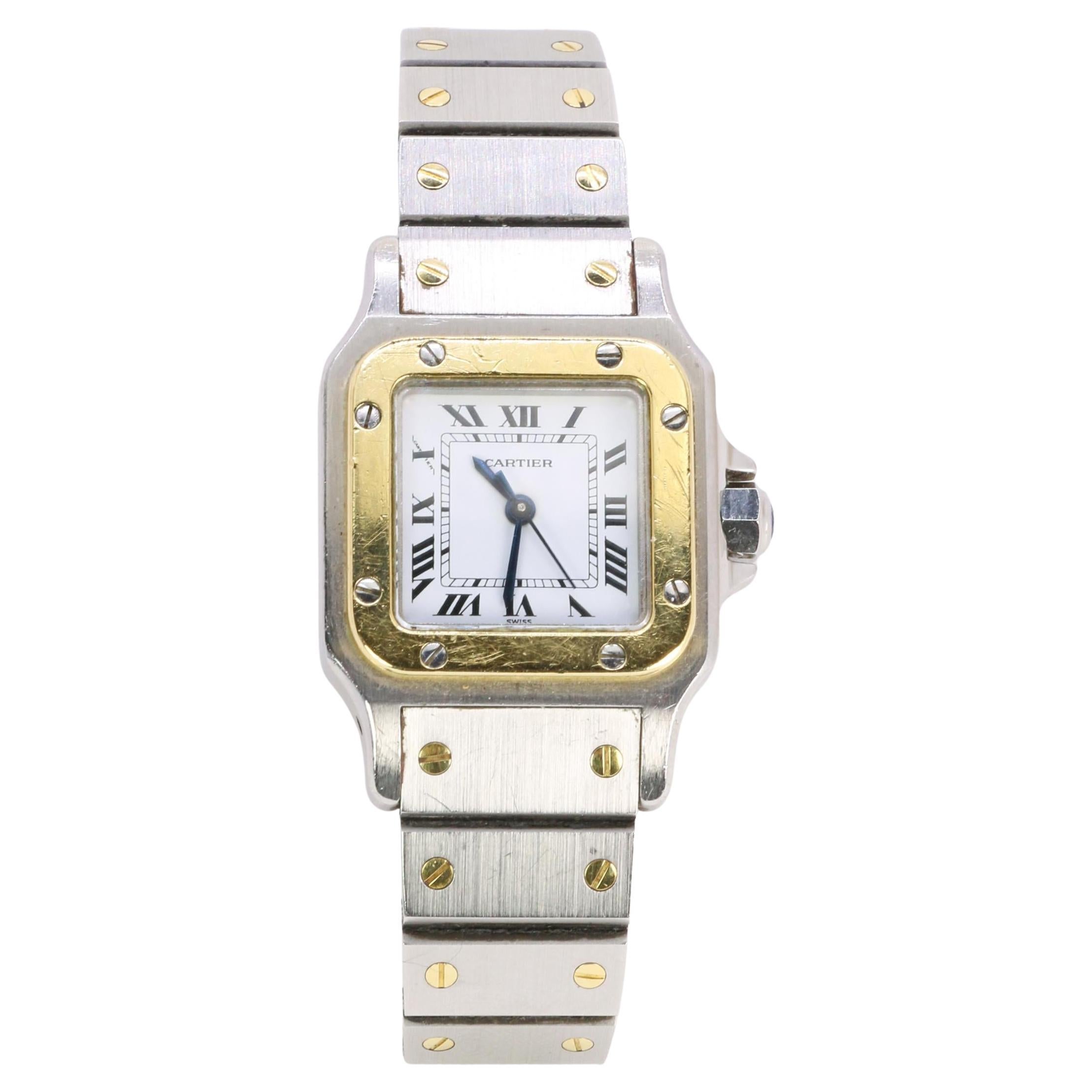 CARTIER Santos vintage gold Stahl Uhr
