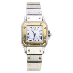 CARTIER Montre Santos vintage en acier doré