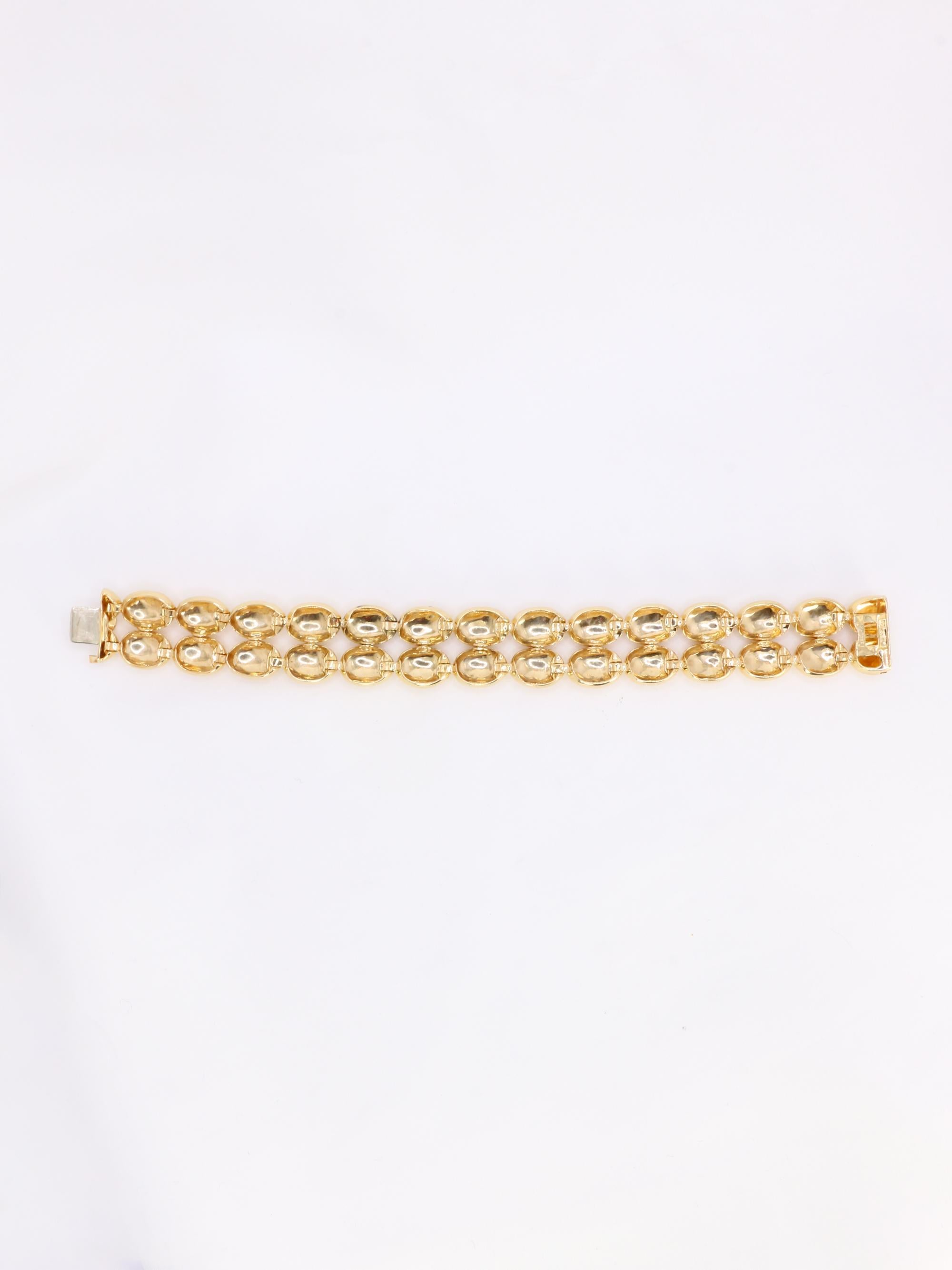 CHAUMET Bracelet Vintage Magellan double rangée en or jaune Bon état - En vente à PARIS, FR