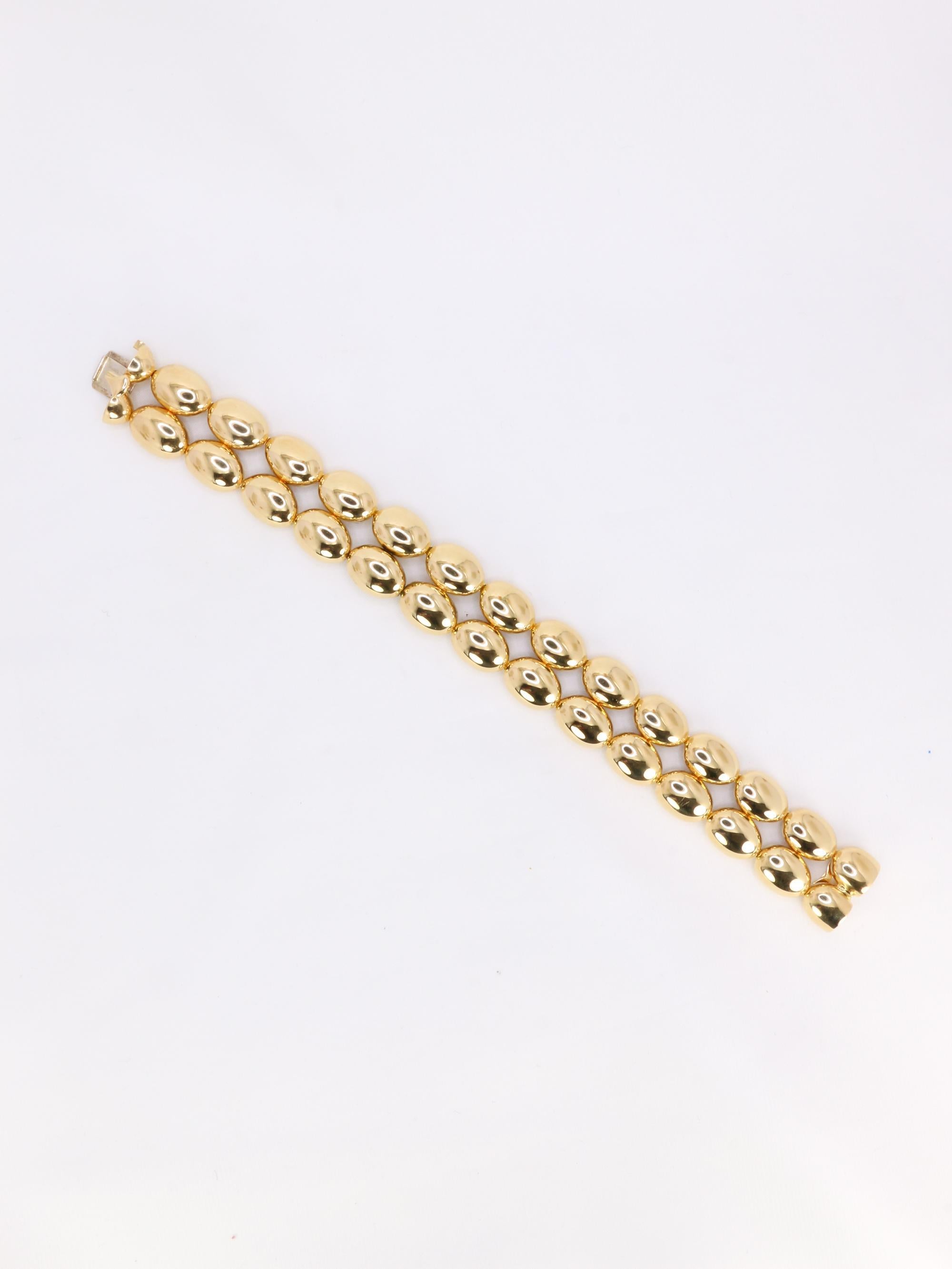 Rétro CHAUMET Bracelet Vintage Magellan double rangée en or jaune en vente