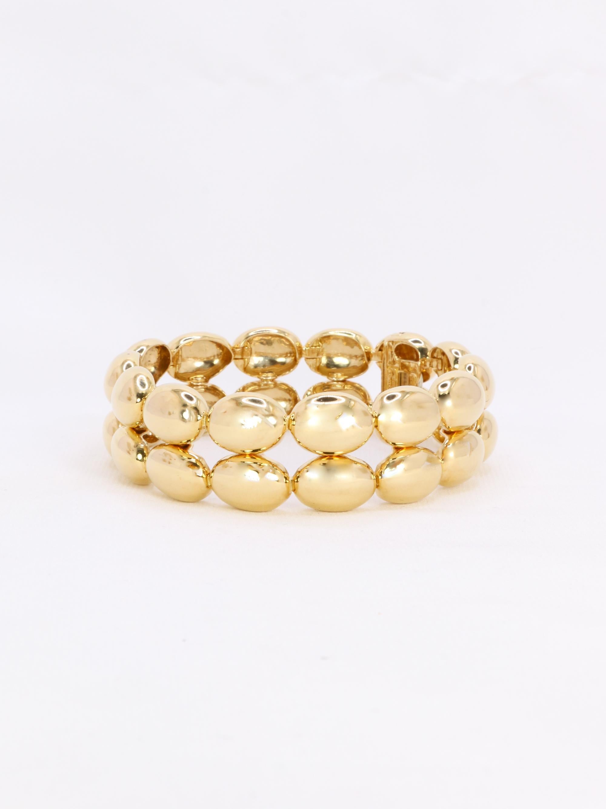 CHAUMET Bracelet Vintage Magellan double rangée en or jaune en vente 1