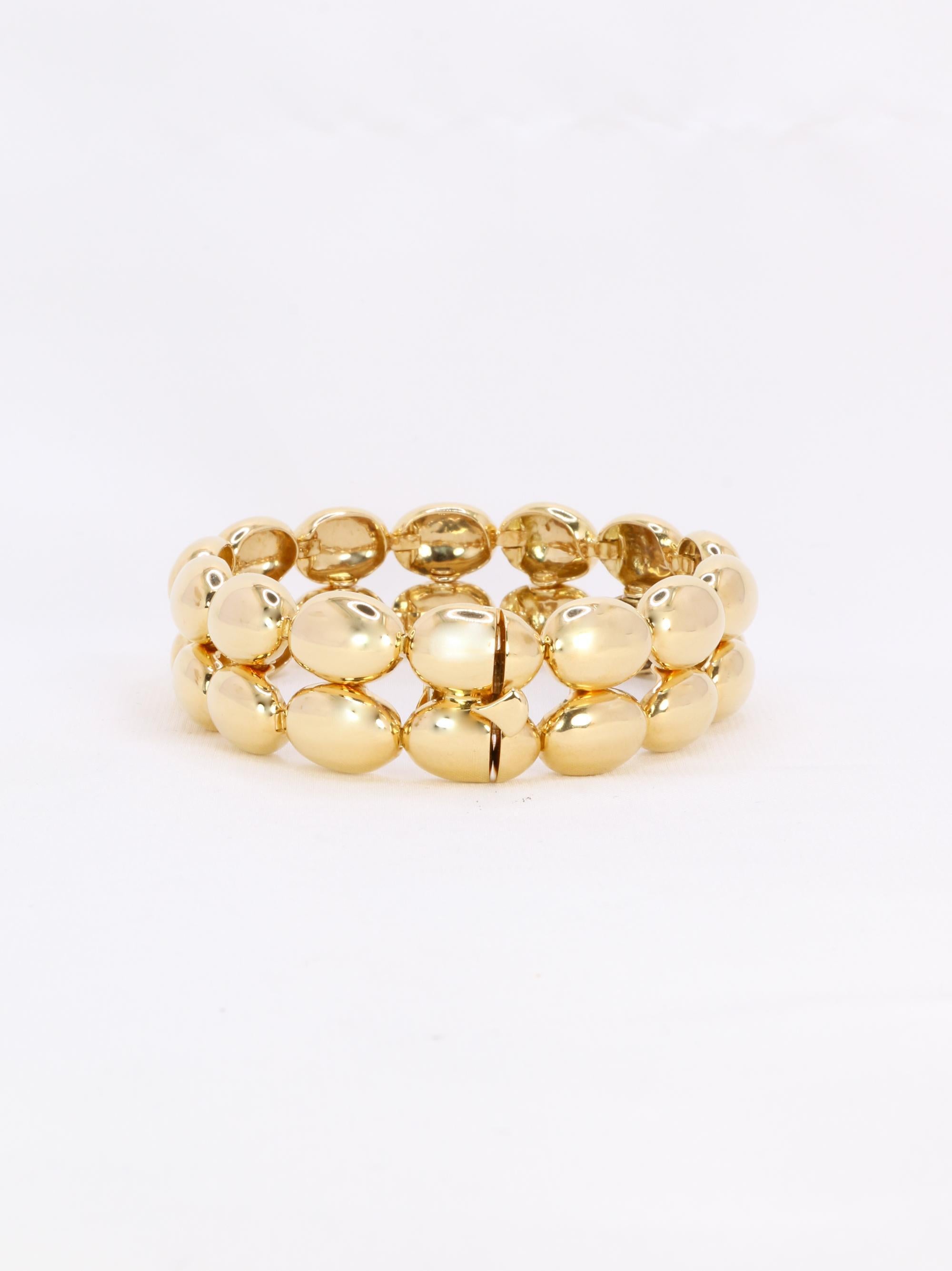 CHAUMET Bracelet Vintage Magellan double rangée en or jaune en vente 2