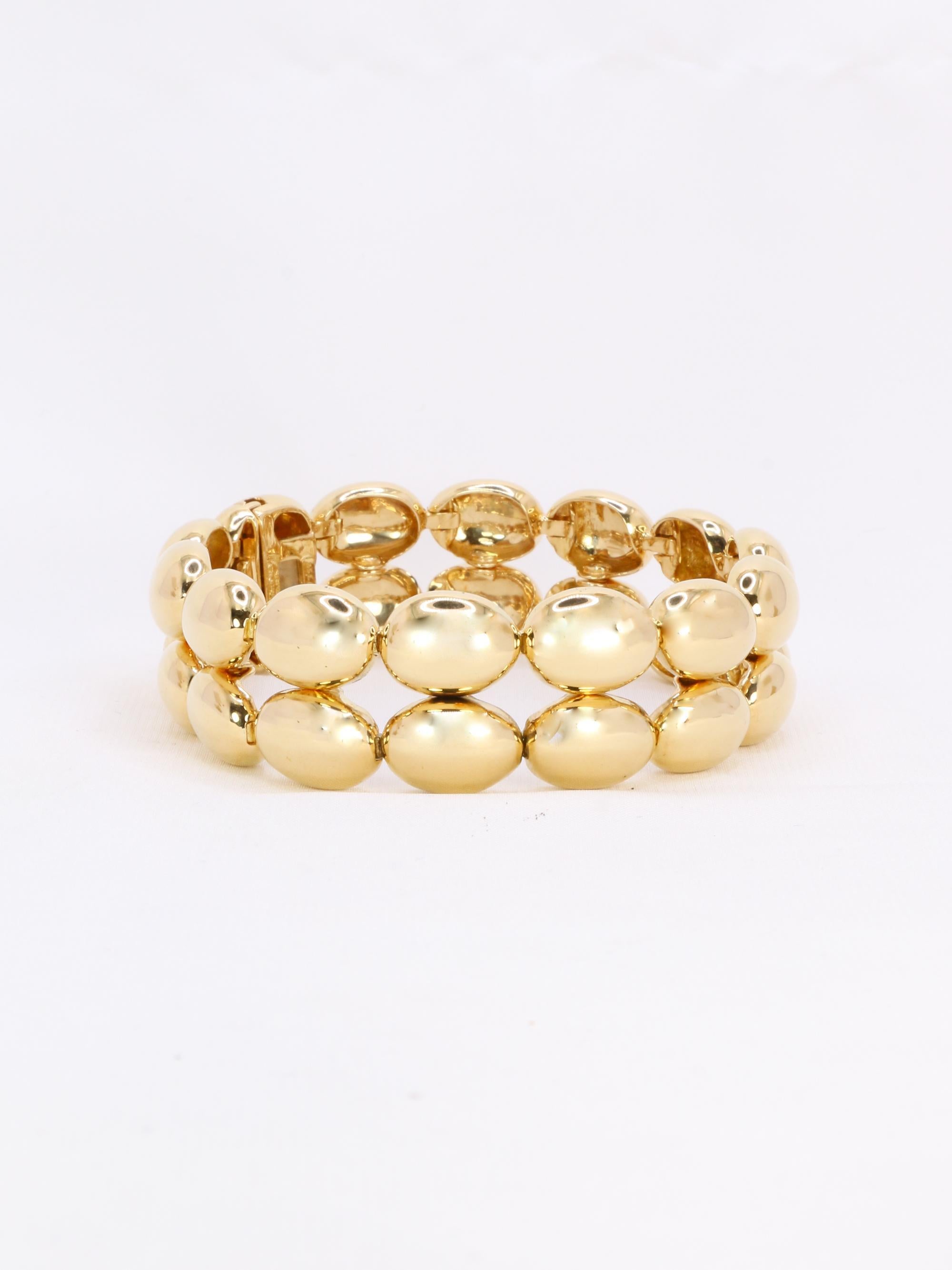 CHAUMET Bracelet Vintage Magellan double rangée en or jaune en vente 3