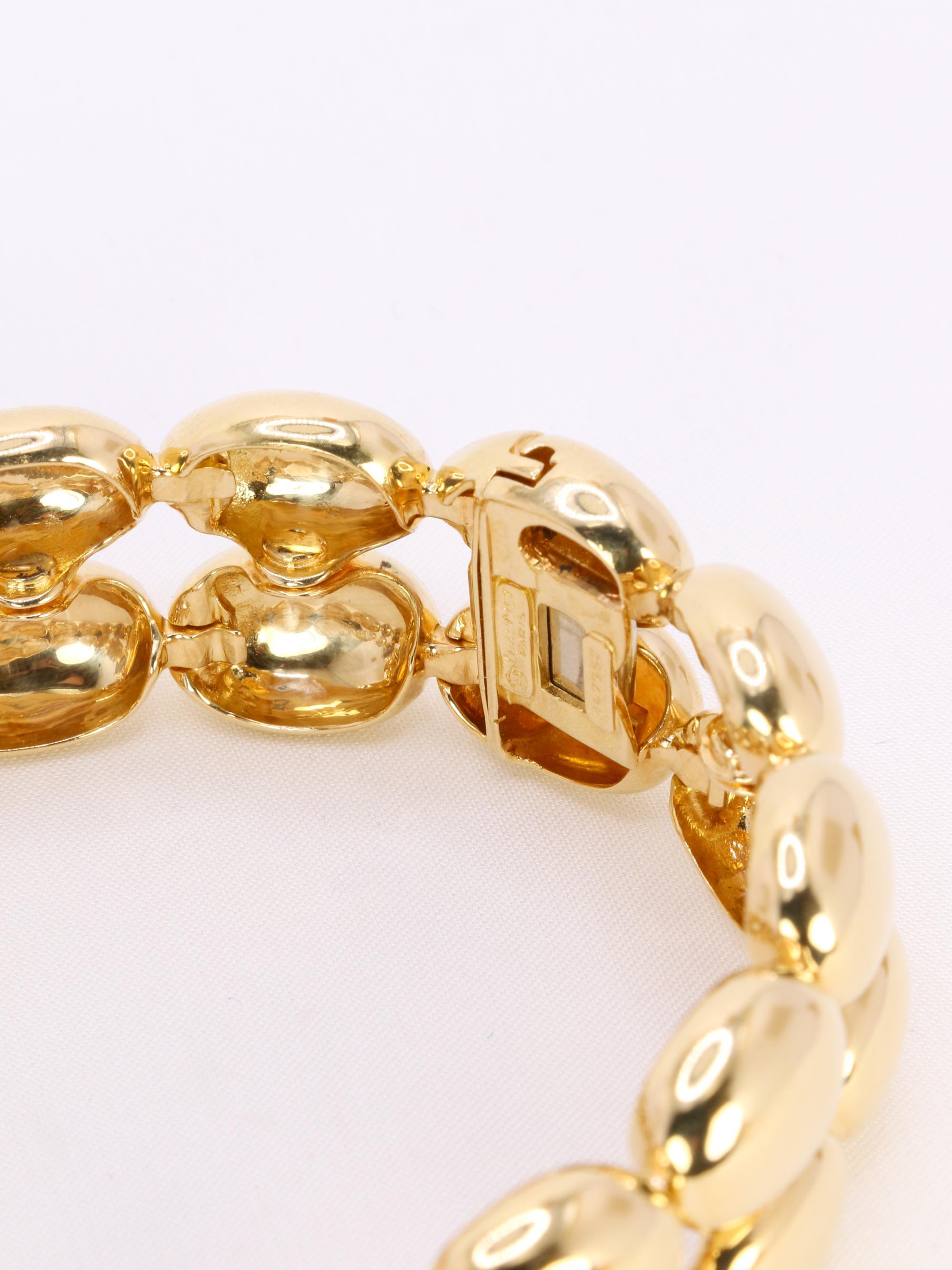 CHAUMET Bracelet Vintage Magellan double rangée en or jaune en vente 4