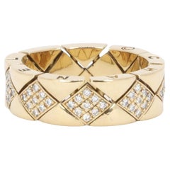 CHANEL Bague "Matelassé" en or jaune avec diamants
