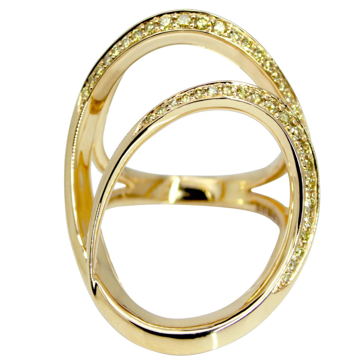 canary yellow diamond cocktail ring