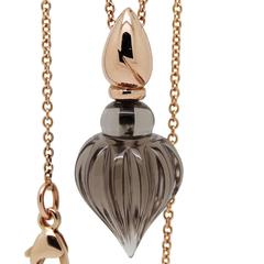 Smoky Quartz Perfume Bottle Styled Gold Libertine Necklace