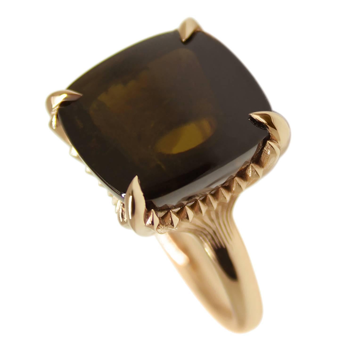 Contemporary Audacity Ring, Tourmaline and Rose Gold For Sale