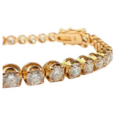 Bracelet de tennis en or jaune 18 carats et diamants de 5 carats