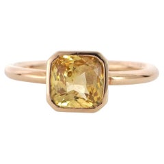 GIA No Heat Yellow Sapphire Solitaire Ring 2.15ct in 14k Gold Size 7.75
