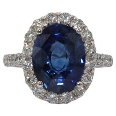 6.89 Carat Sapphire & Diamond Ring
