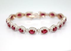 10.08 Carat Burma Ruby & Diamond Bracelet