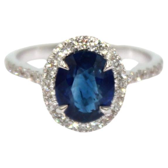 2.34 Carat Sapphire Diamond Ring For Sale