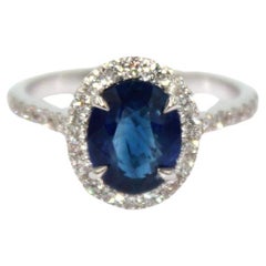 2.34 Carat Sapphire Diamond Ring