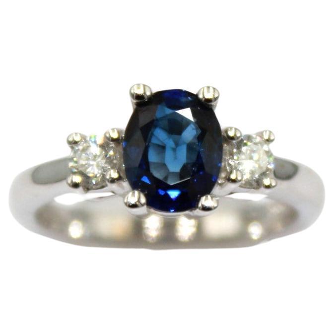 1.62 Carat Sapphire Diamond Ring For Sale