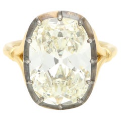 Georgian Inspired GIA Certified 8.17ct Old Antique Cushion Cut Diamond Ring