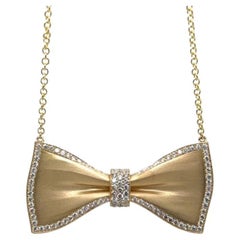 BOWBRCH - 18K Yellow Gold Bow Brooch Necklace