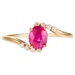 Anillo de rubíes y diamantes "naturales y no tratados" de 1 quilate certificado