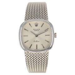 Rolex Cellini Ref. 3801 18K White Gold Manual Wind Watch Circa 1975 5-3/4" to 6"