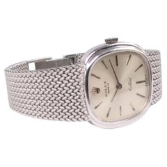 Rolex Cellini Ref. 3801 18K White Gold Manual Wind Watch Circa 1975 5-3/4" to 6"