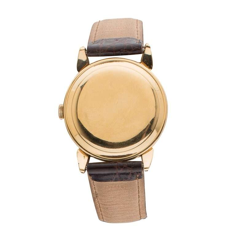 Men's Movado Yellow Gold Calendomatic Triple Calendar Wristwatch with Tear-Drop Lugs For Sale