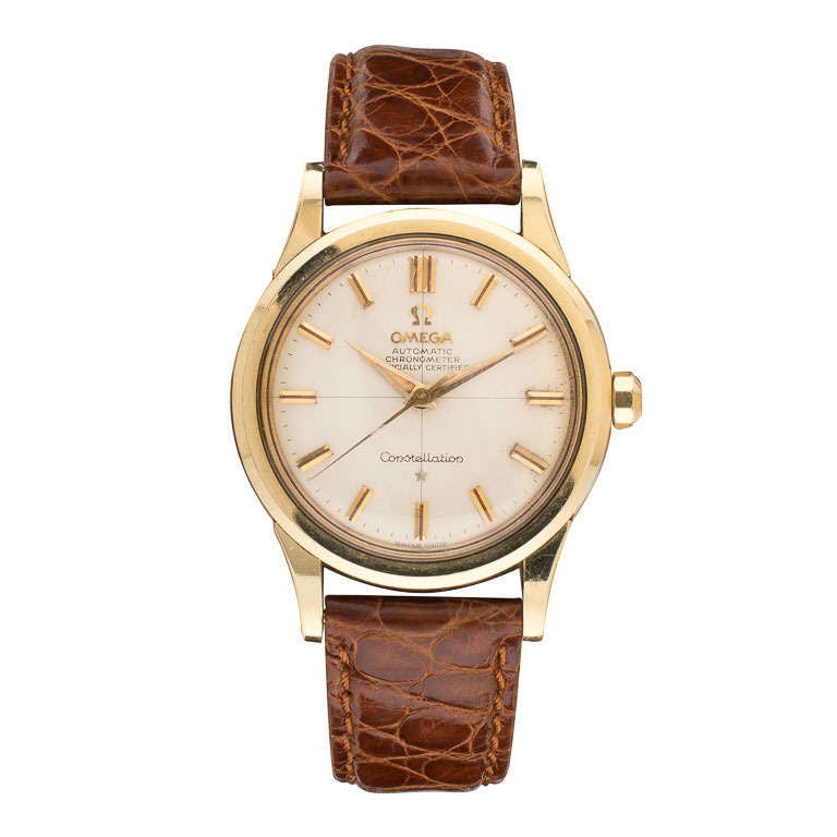 Omega Gilt Top and Stainless Steel Back Constellation Wristwatch circa 1960s