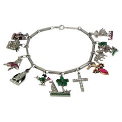 Art Deco Charm Bracelet Platinum True Deco Antique Circa 1920s