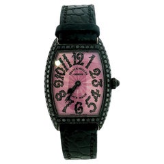 Franck Muller Cintrée Curvex Black Magic 18K Gold Ladies Watch Ref 1752 QZ D