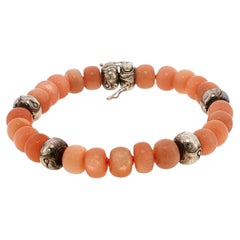 Pulsera de John Hardy con cuentas de piedra lunar rosa en plata de ley