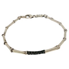 Pulsera de bambú de John Hardy con zafiro negro en plata de ley
