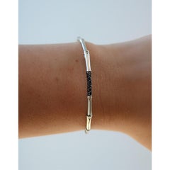 Pulsera de bambú de John Hardy con zafiro negro en plata de ley