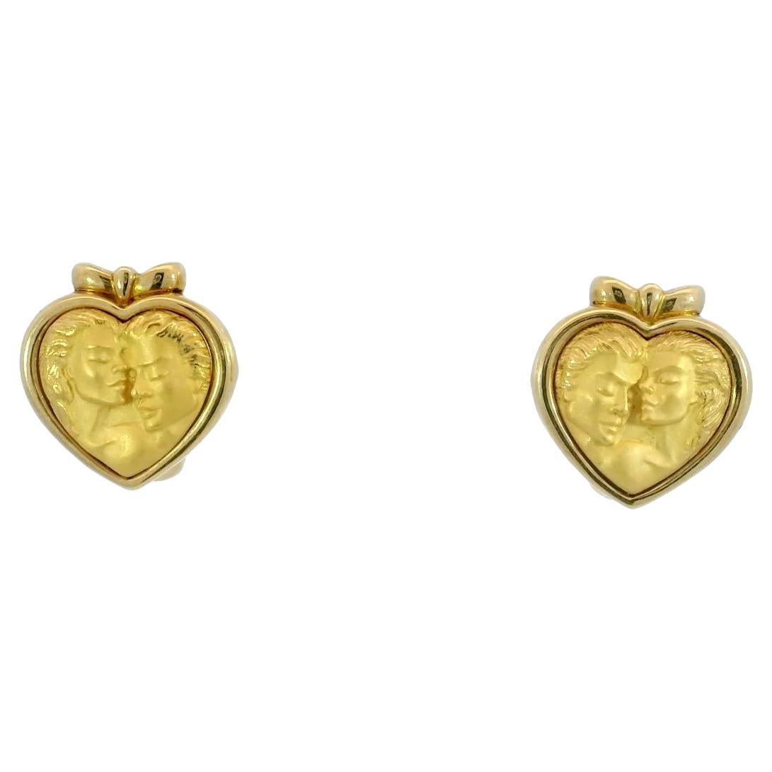 Carrera y Carrera Romeo und Juliet Herz-Ohrclips aus 18 Karat Gelbgold im Angebot