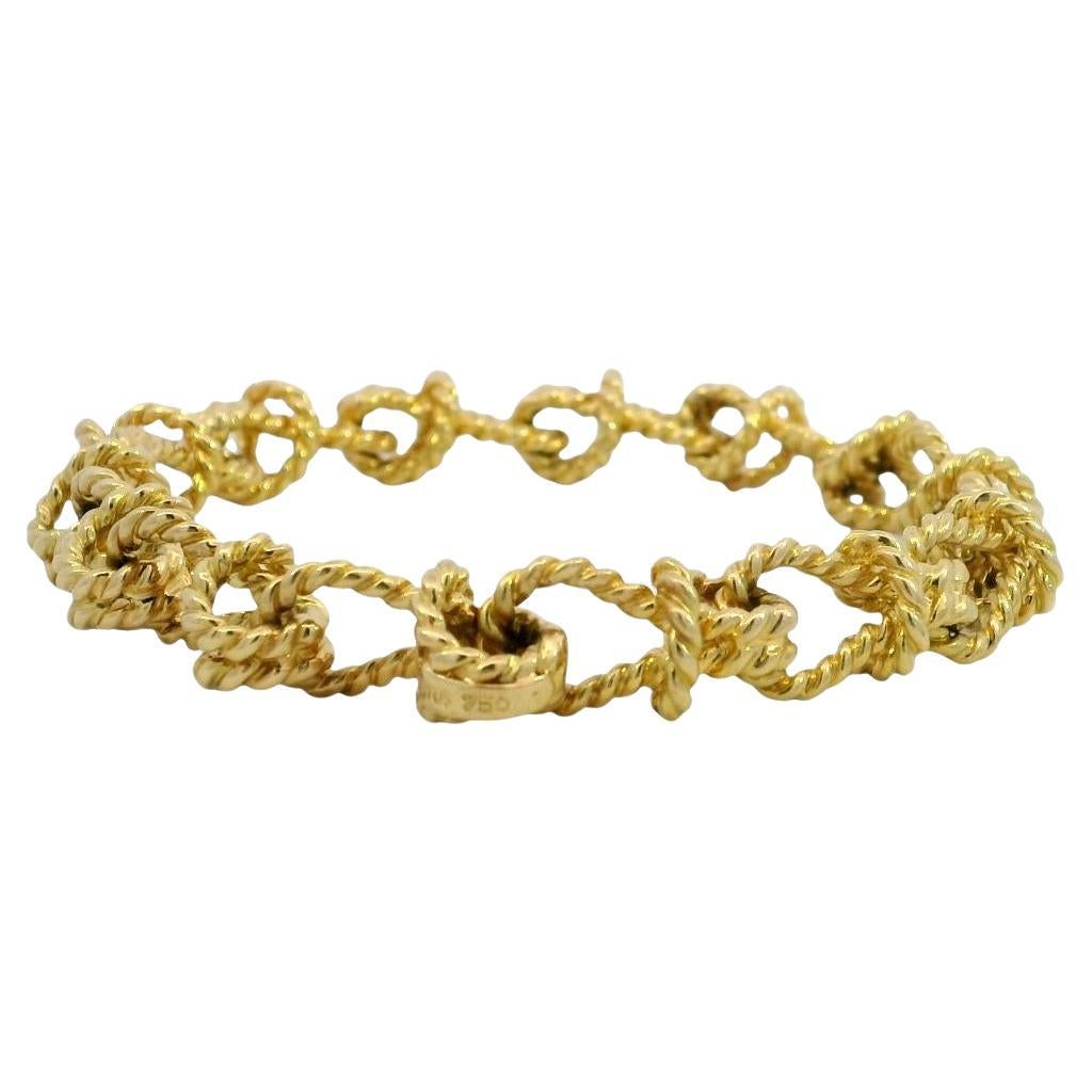 Bracciale Verdura con nodo a corda in oro giallo 18 carati Design/One in vendita